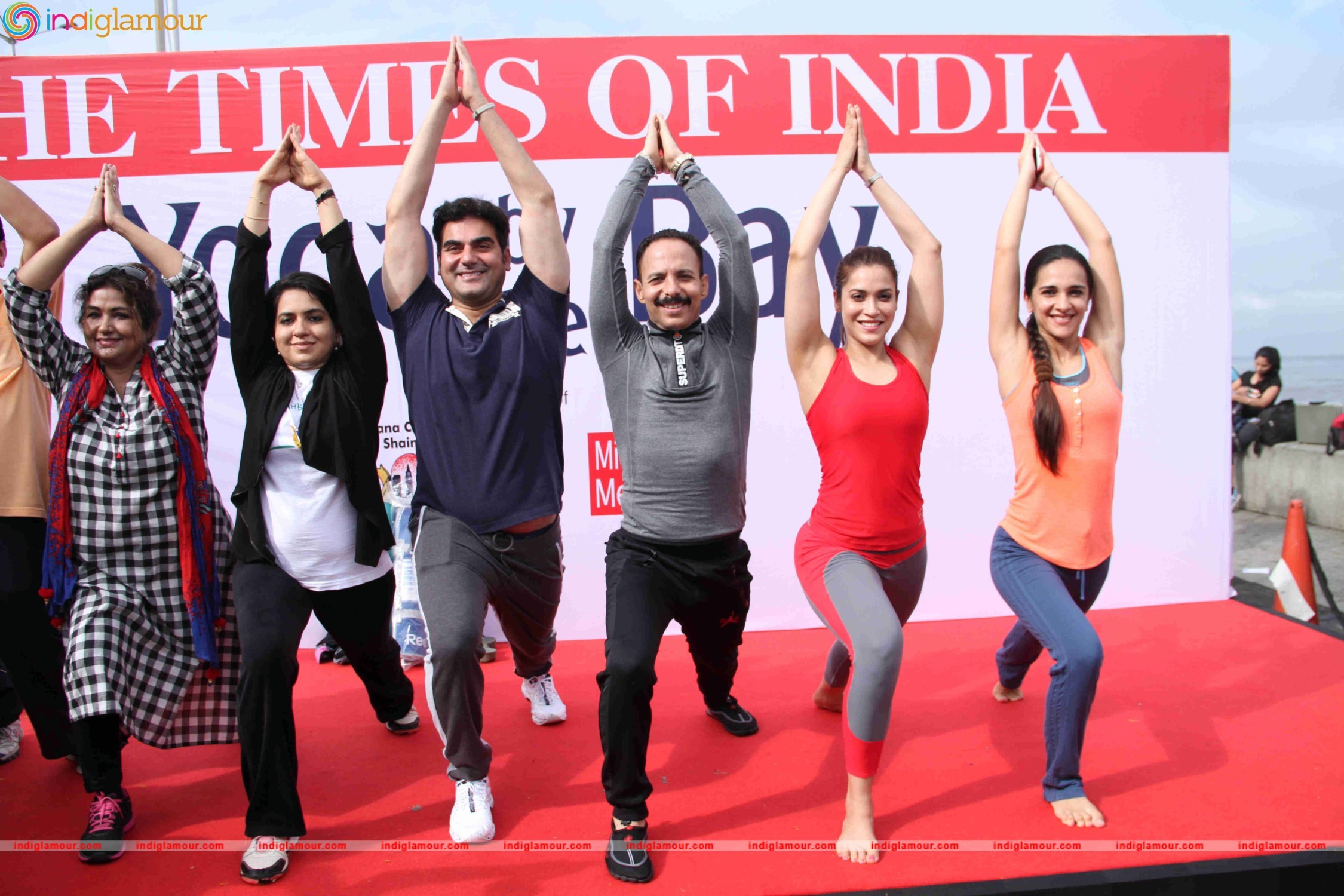 Celebrities doing Yoga on International Yoga Day Event hd photo