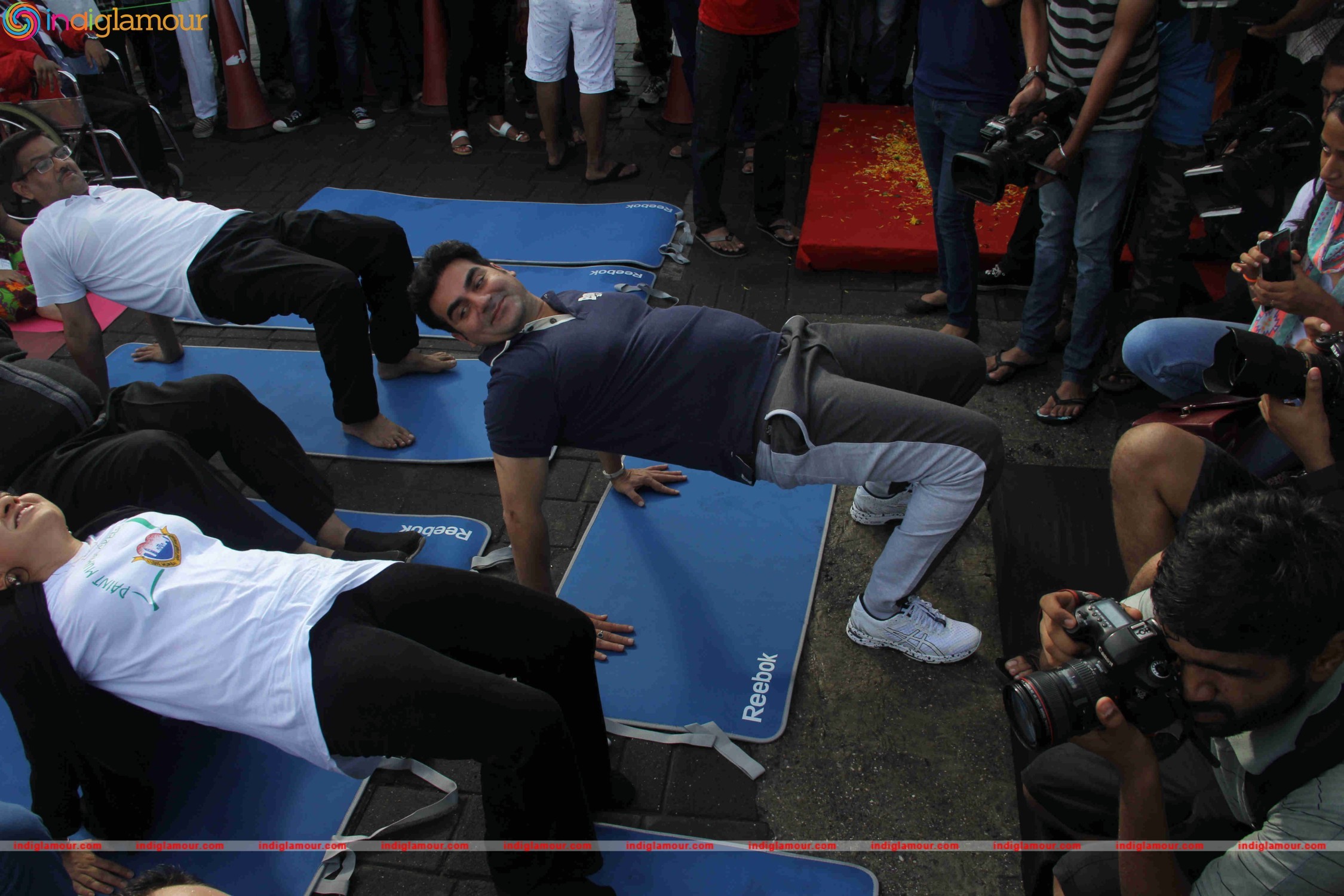 Celebrities doing Yoga on International Yoga Day Event hd photo