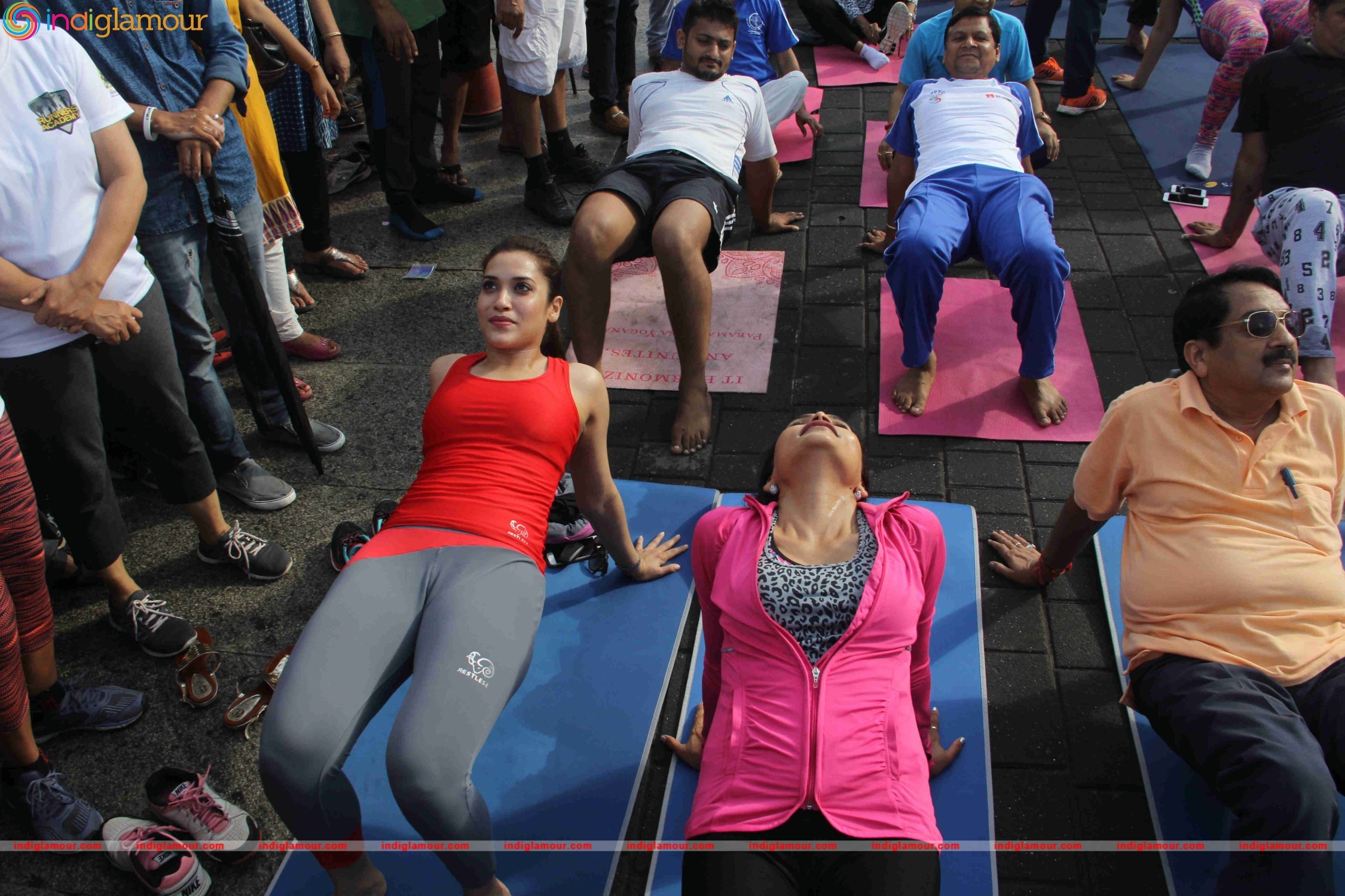 Celebrities doing Yoga on International Yoga Day Event hd photo