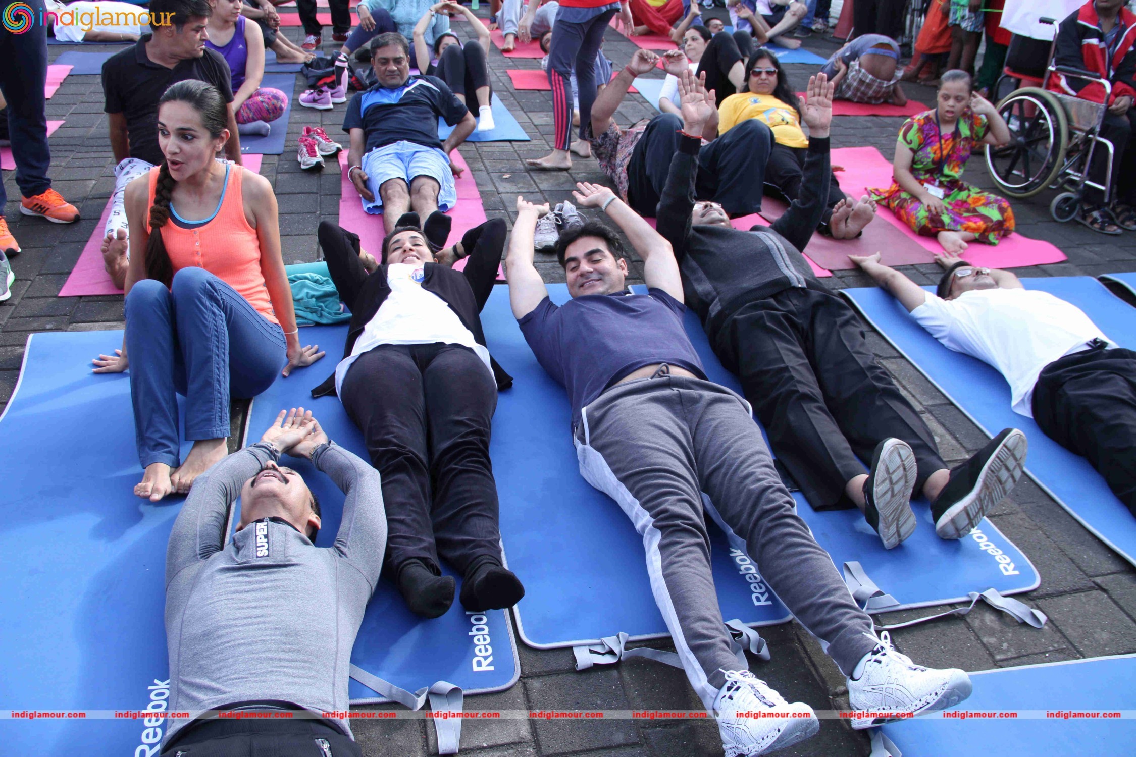 Celebrities doing Yoga on International Yoga Day Event hd photo