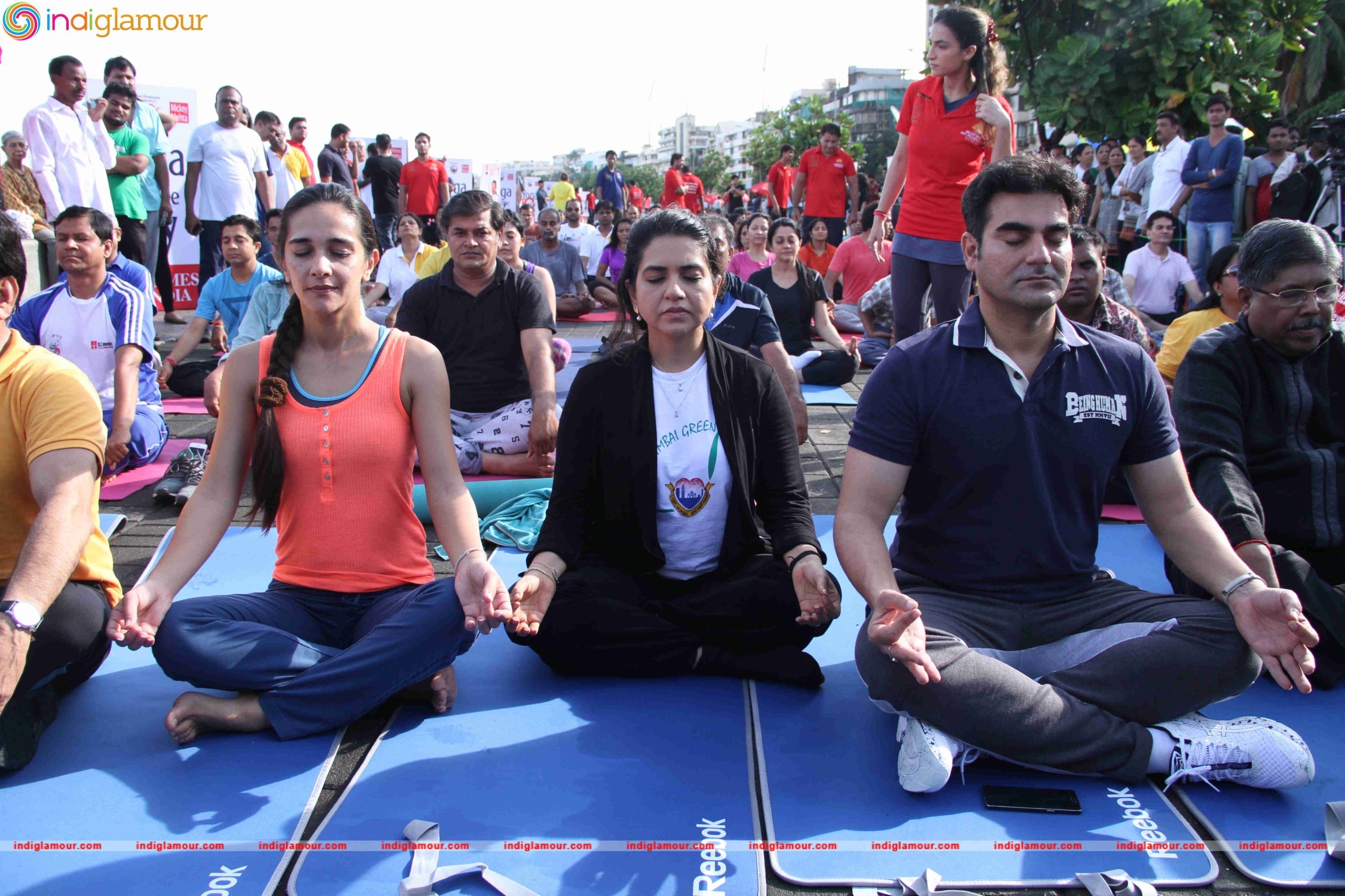Celebrities doing Yoga on International Yoga Day Event hd photo