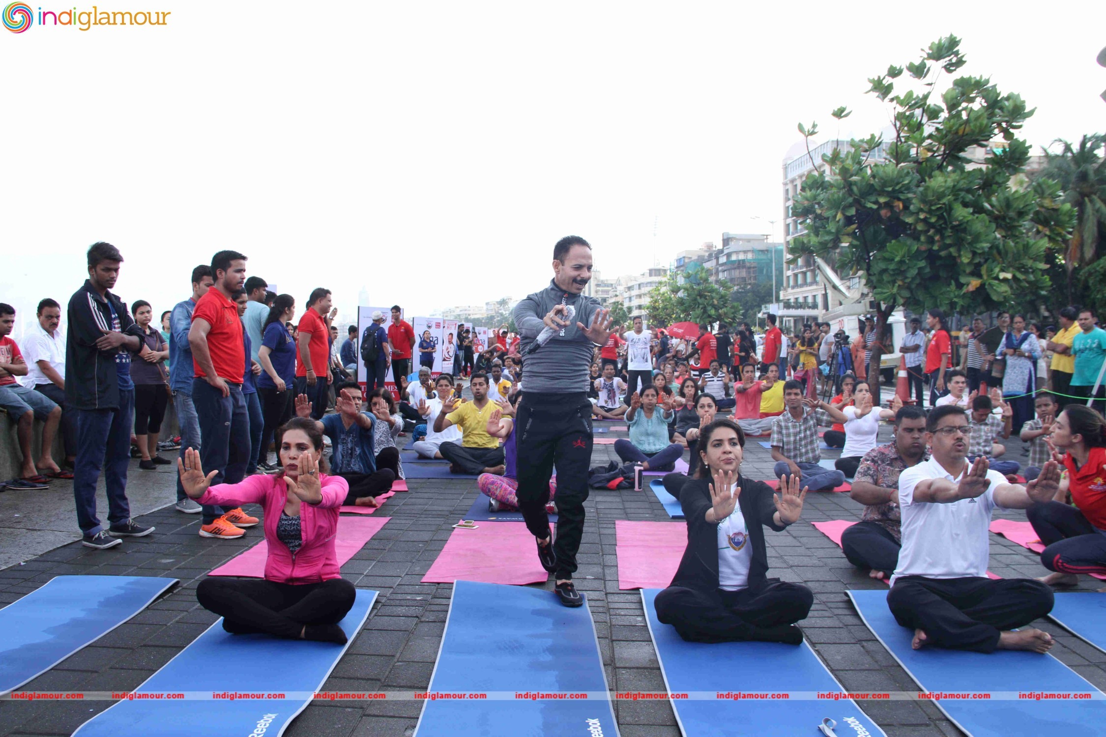 Celebrities doing Yoga on International Yoga Day Event hd photo