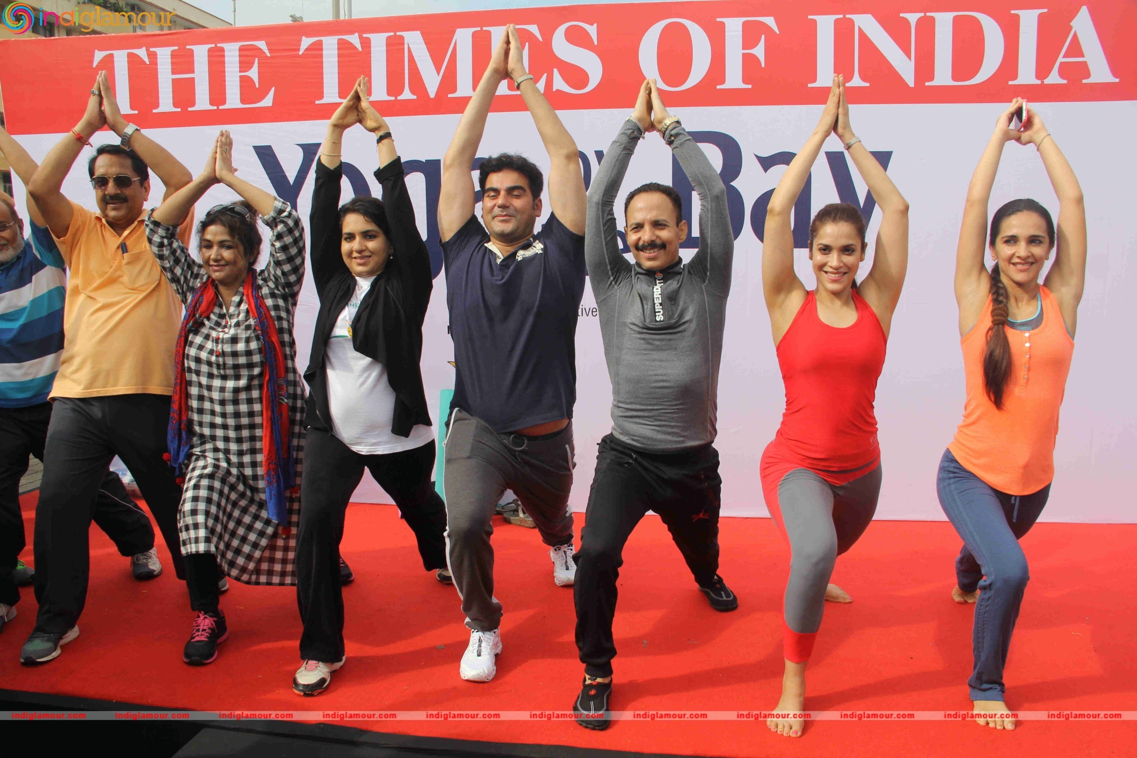 Celebrities doing Yoga on International Yoga Day Event hd photo