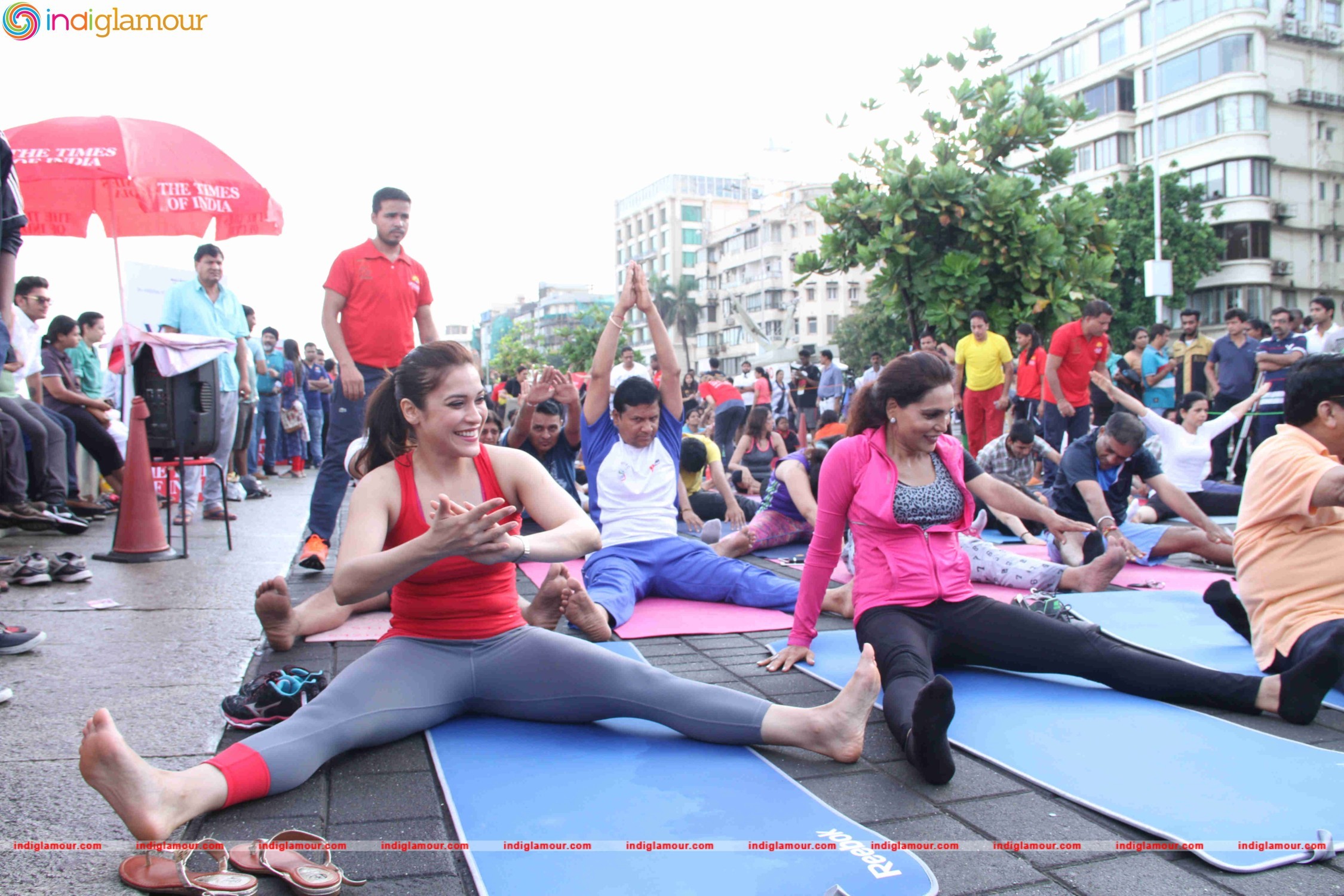Celebrities doing Yoga on International Yoga Day Event hd photo
