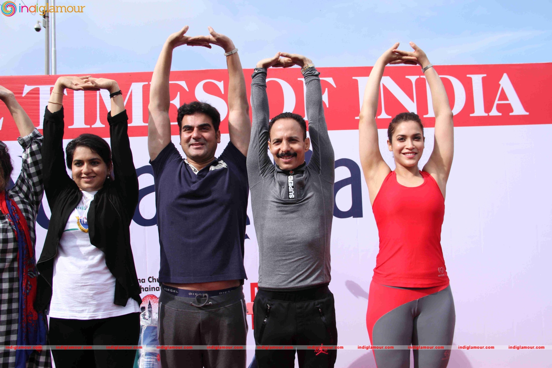 Celebrities doing Yoga on International Yoga Day Event hd photo