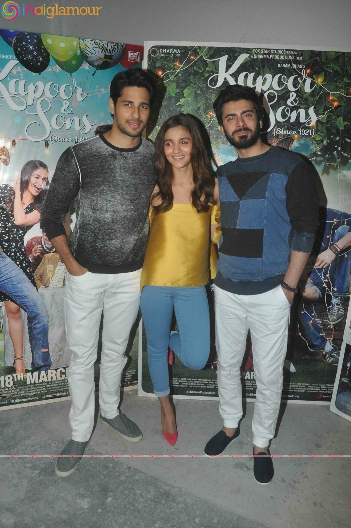 Alia Bhatt, Sidharth Malhotra, Fawad Khan at Kapoor N Sons promotions in Mumbai Event hd photo