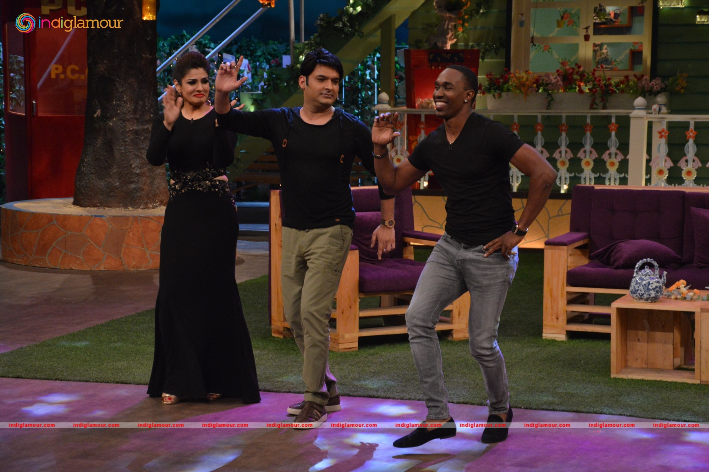 The Kapil Sharma Show with DJ Bravo and Raveena Tandon Event hd photo