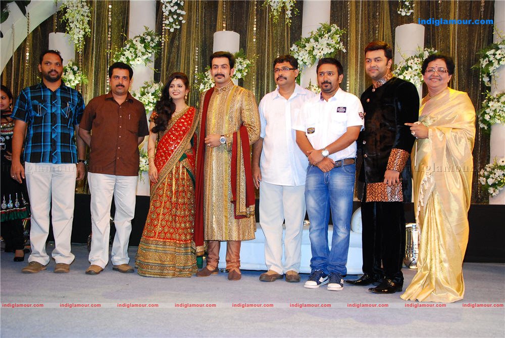 Indrajith Poornima at Prithviraj's wedding reception Event hd photo