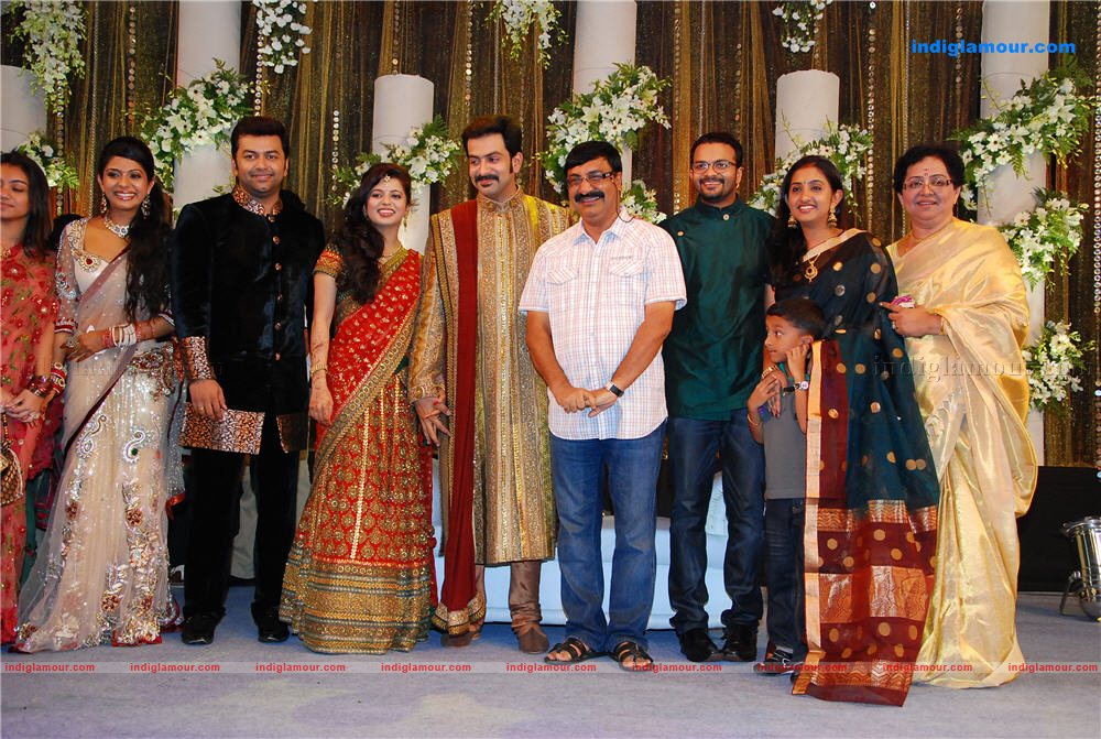 Indrajith Poornima at Prithviraj's wedding reception Event hd photo