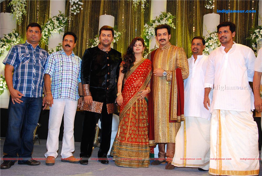 Indrajith Poornima at Prithviraj's wedding reception Event hd photo