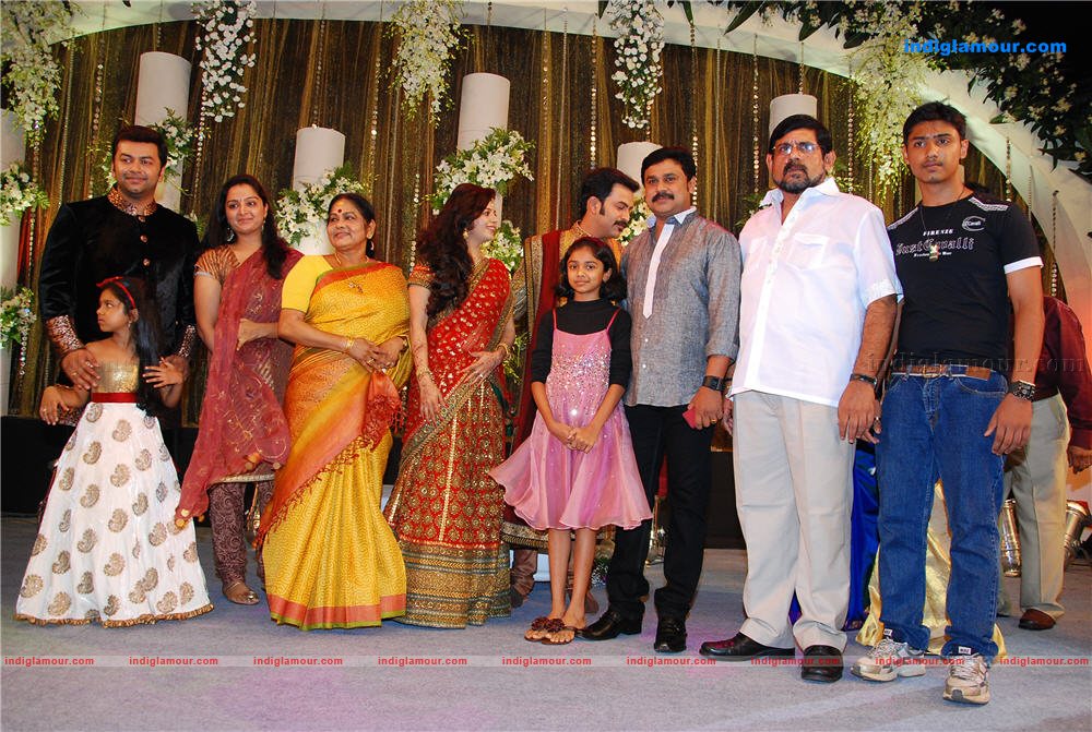 Indrajith Poornima at Prithviraj's wedding reception Event hd photo