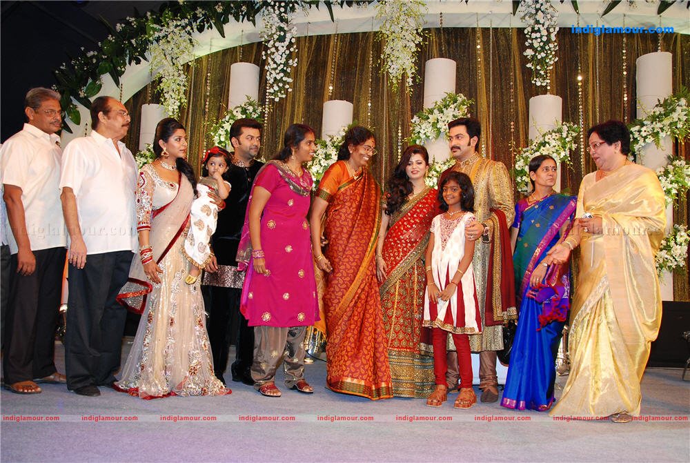 Indrajith Poornima at Prithviraj's wedding reception Event hd photo