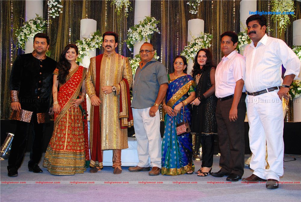 Indrajith Poornima at Prithviraj's wedding reception Event hd photo