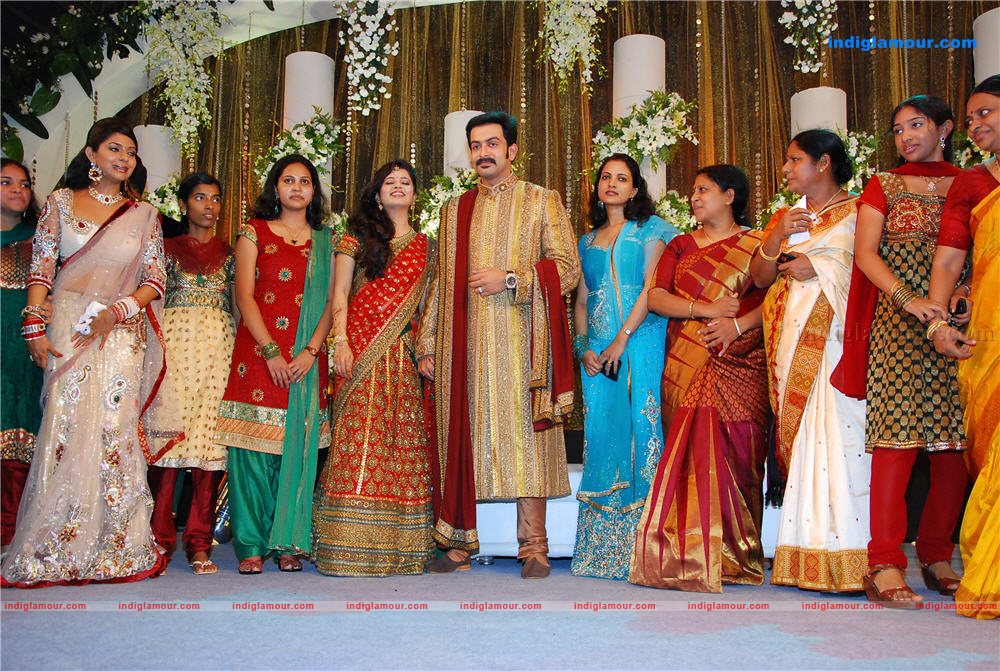 Indrajith Poornima at Prithviraj's wedding reception Event hd photo