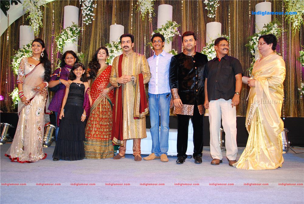 Indrajith Poornima at Prithviraj's wedding reception Event hd photo