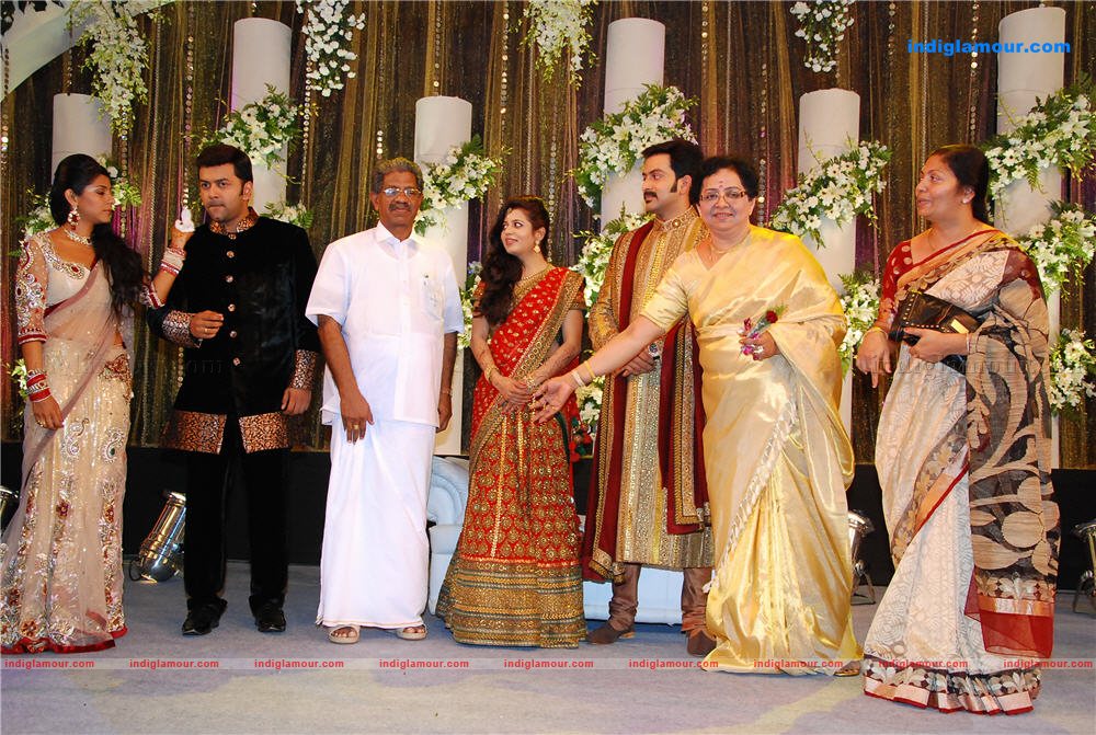 Indrajith Poornima at Prithviraj's wedding reception Event hd photo