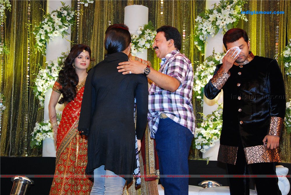 Indrajith Poornima at Prithviraj's wedding reception Event hd photo