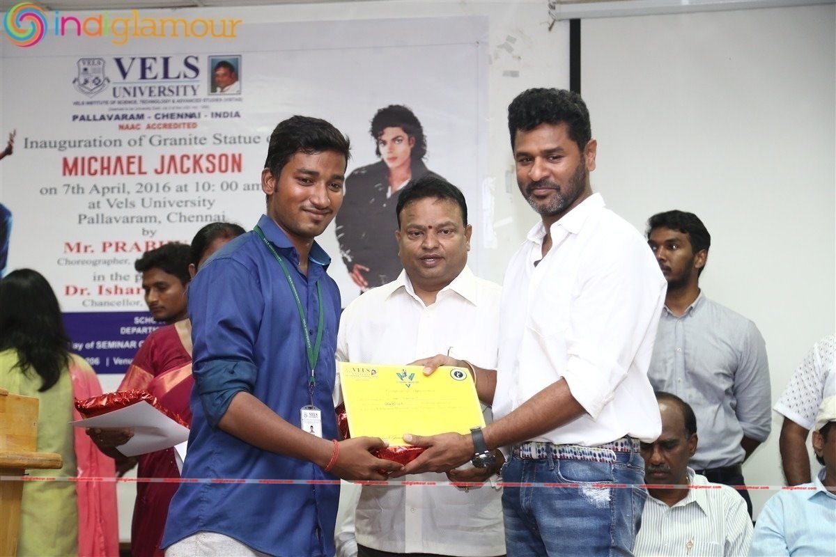 Michael Jackson Granite Statue Inauguration by Prabhu Deva Event hd photo
