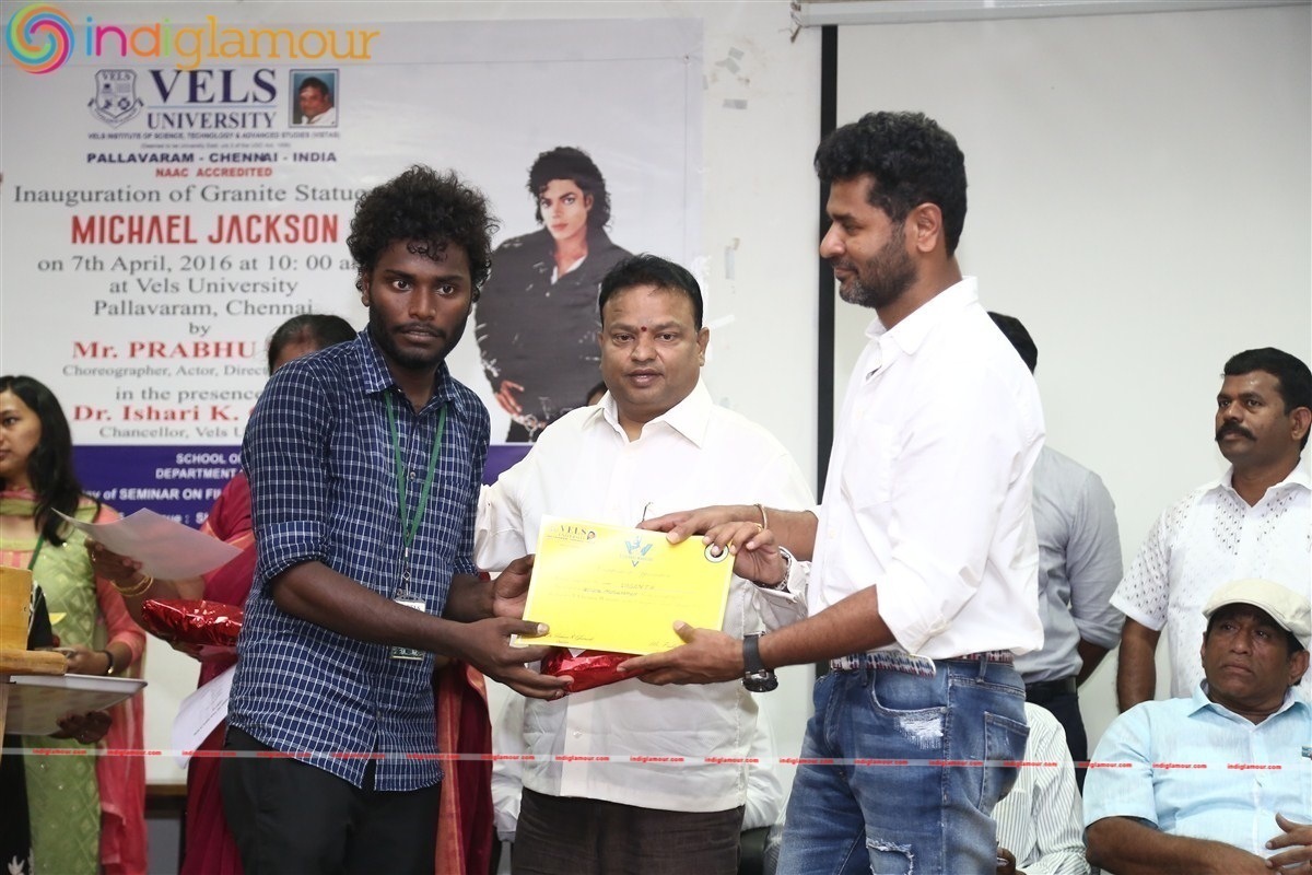 Michael Jackson Granite Statue Inauguration by Prabhu Deva Event hd photo
