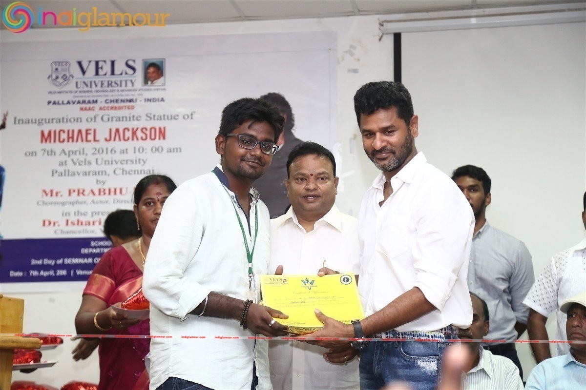 Michael Jackson Granite Statue Inauguration by Prabhu Deva Event hd photo