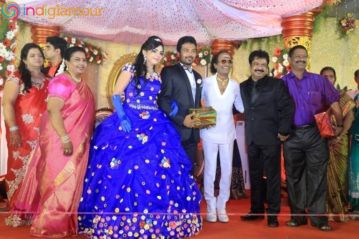 Director R. Pandiarajan Son Prithvi Rajan And Akshaya Wedding Reception Stills Event hd photo