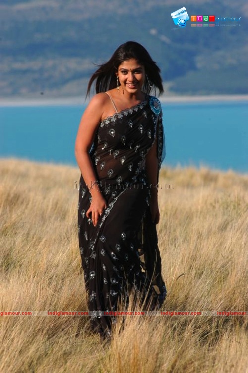 Nayantara in Black Sari Actress hd photo