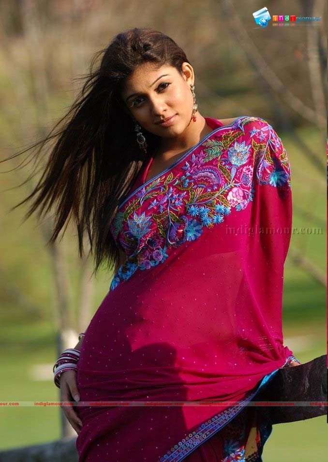 Nayantara in Pink Saree Actress hd photo