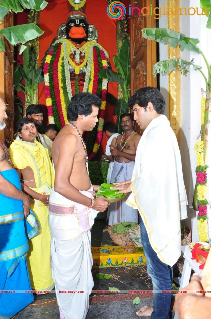 Allu Sirish At Chiranjeevi Birthday Celebrations at Filmnagar Temple Event hd photo