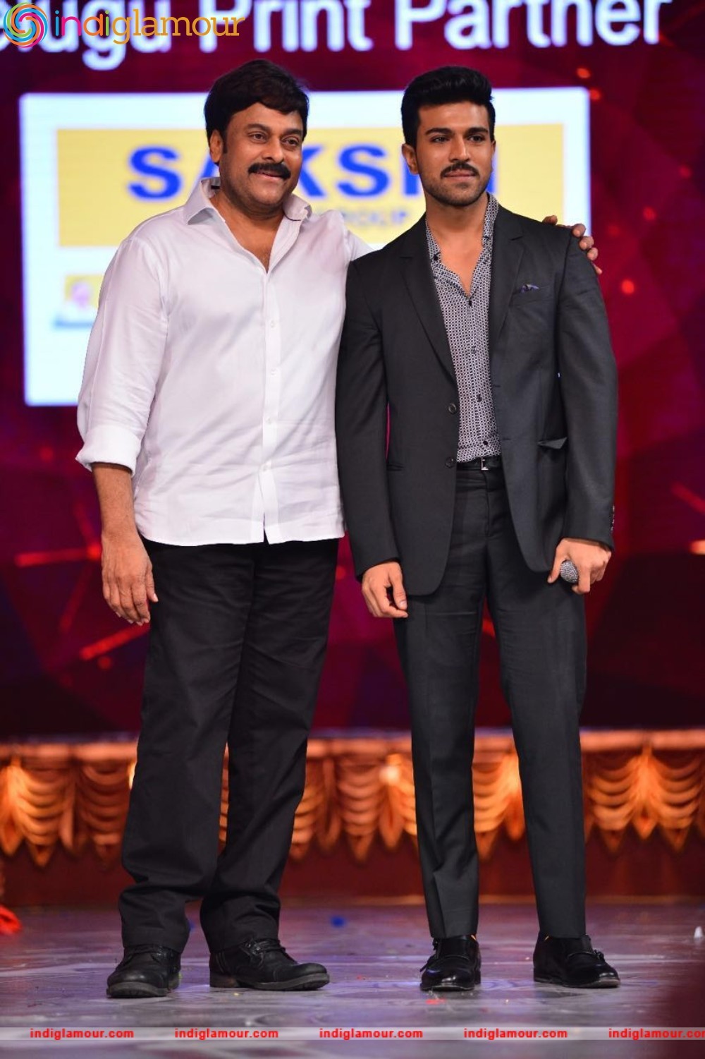 Megastar Chiranjeevi and Ram Charan Best Moment at CineMAA Awards Event hd photo