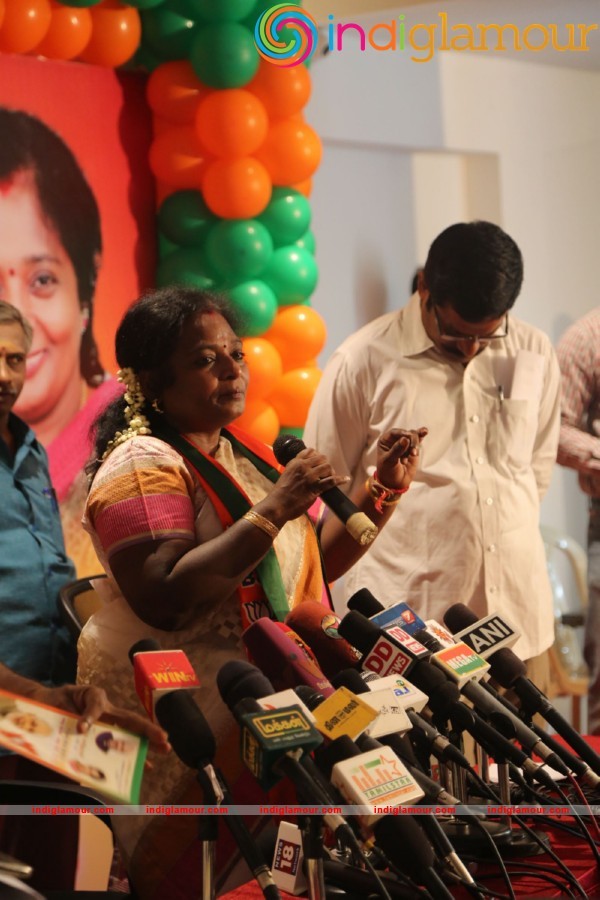 Powerstar Srinivasan campaign for BJP Candidates in Virugambakkam Event hd photo