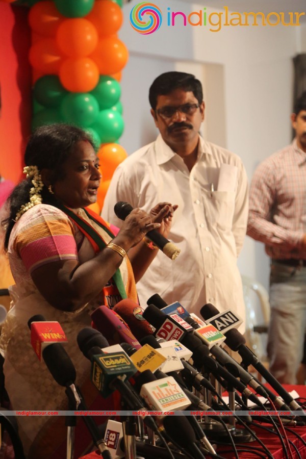 Powerstar Srinivasan campaign for BJP Candidates in Virugambakkam Event hd photo