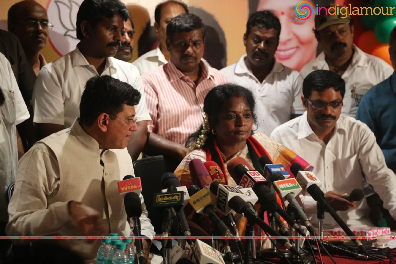 Powerstar Srinivasan campaign for BJP Candidates in Virugambakkam Event hd photo