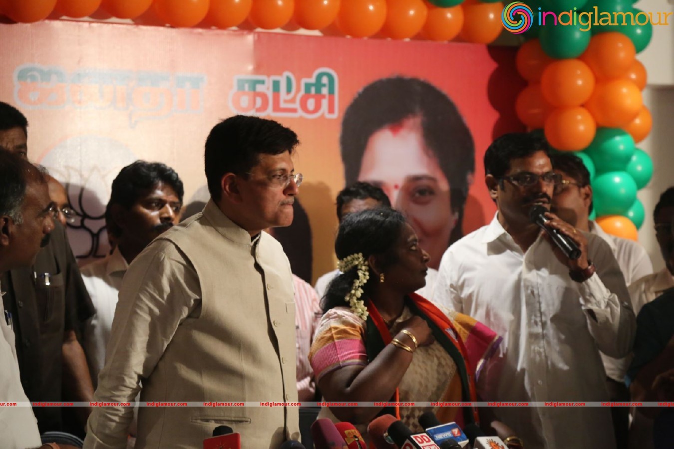 Powerstar Srinivasan campaign for BJP Candidates in Virugambakkam Event hd photo