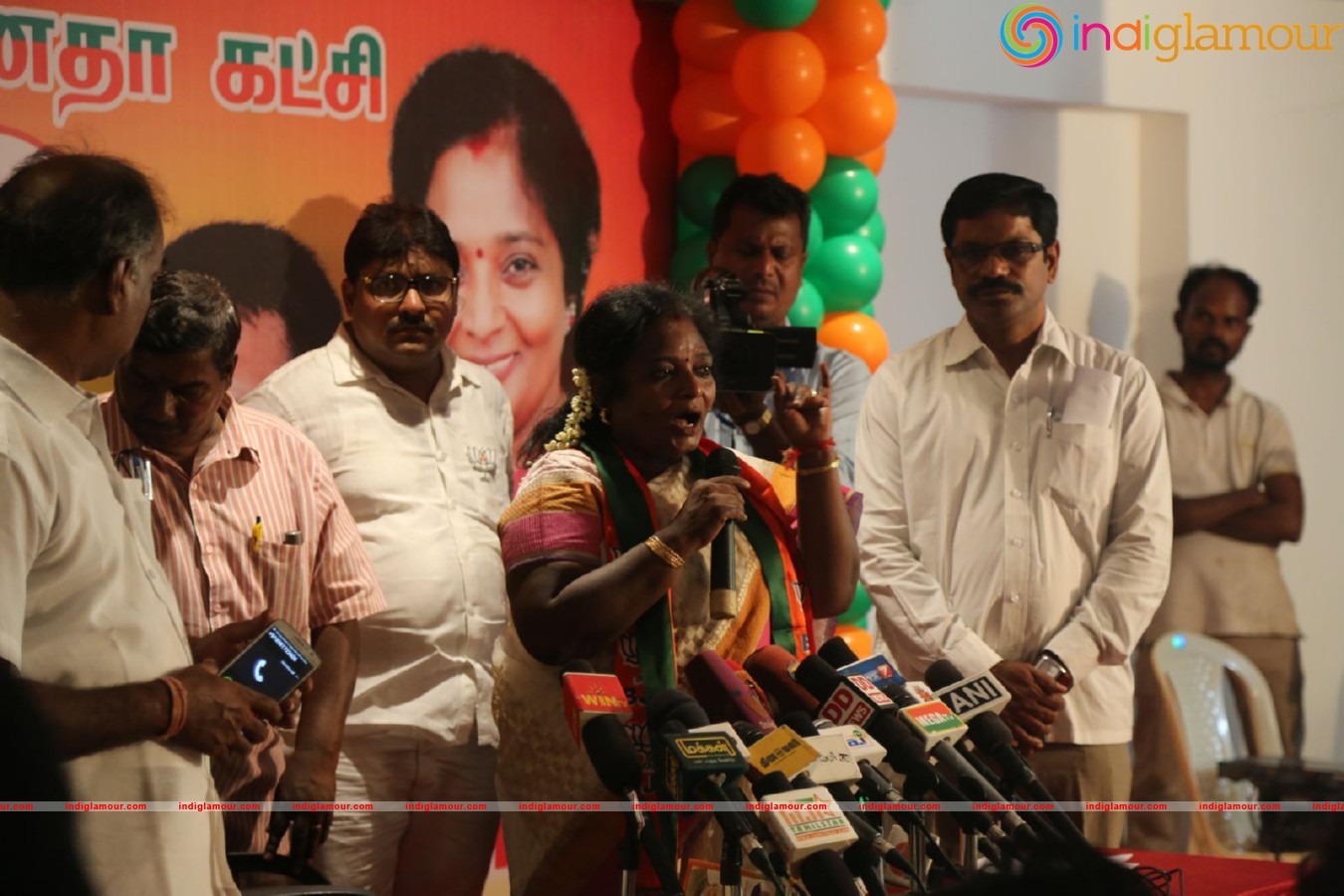 Powerstar Srinivasan campaign for BJP Candidates in Virugambakkam Event hd photo