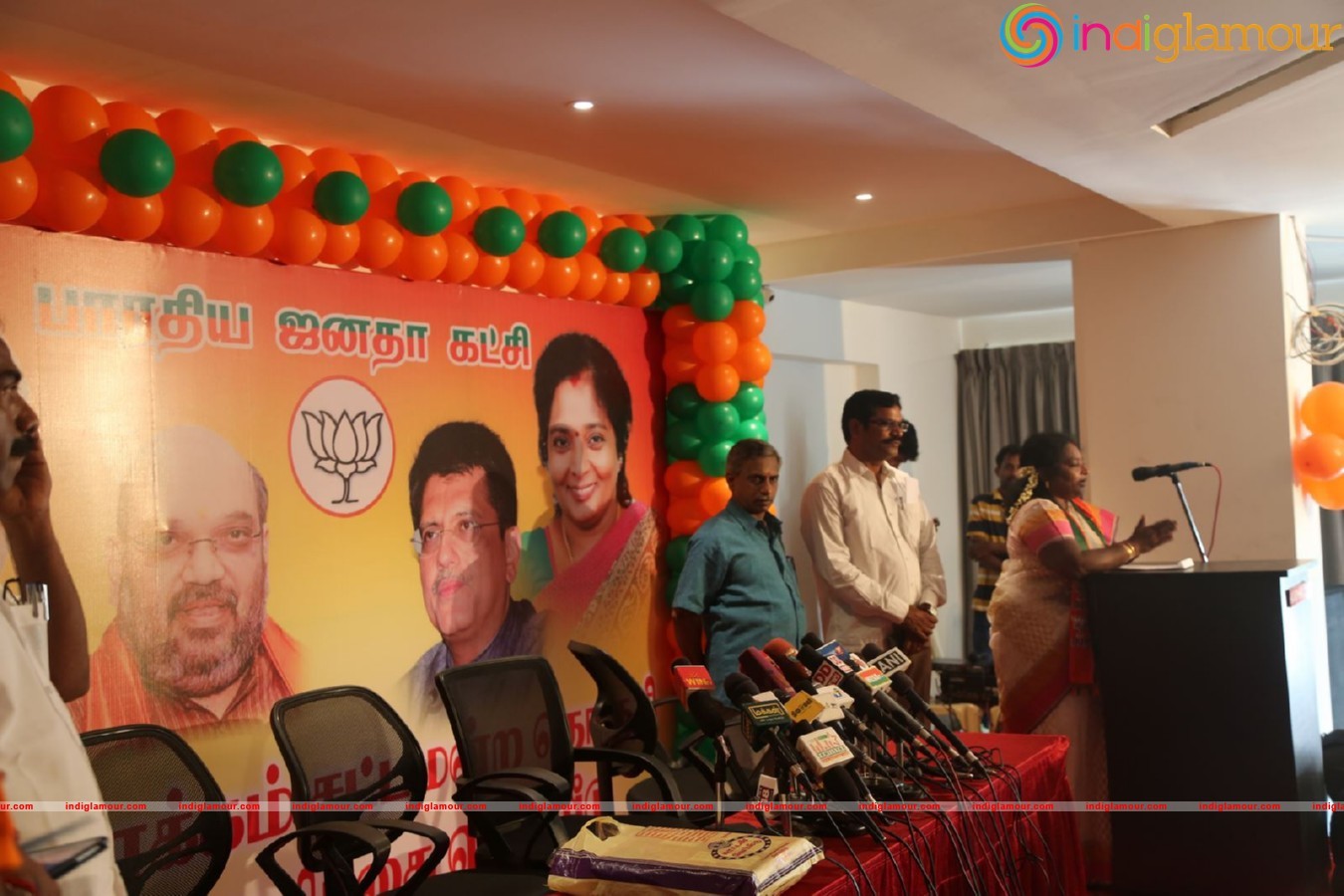 Powerstar Srinivasan campaign for BJP Candidates in Virugambakkam Event hd photo