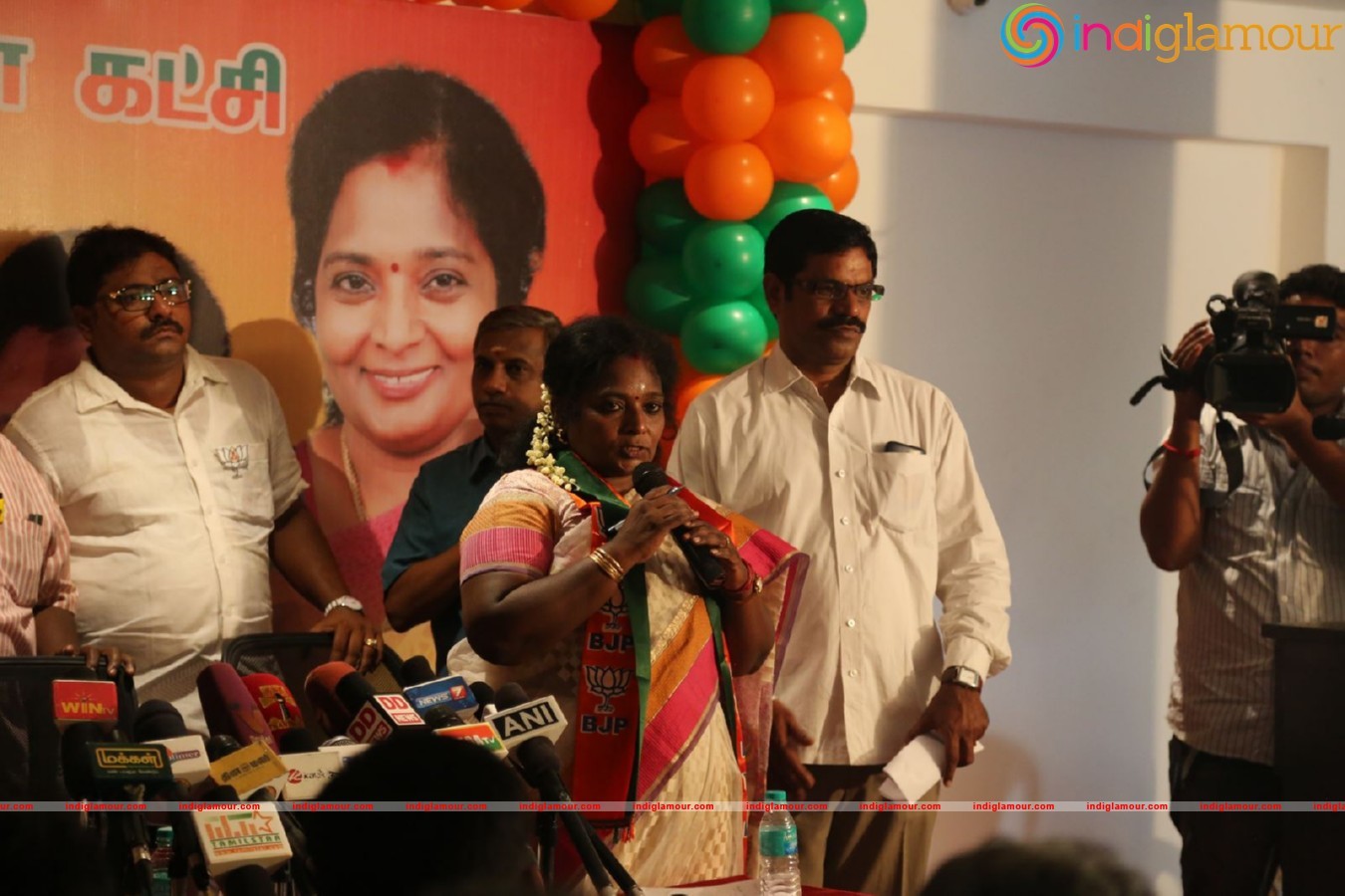 Powerstar Srinivasan campaign for BJP Candidates in Virugambakkam Event hd photo