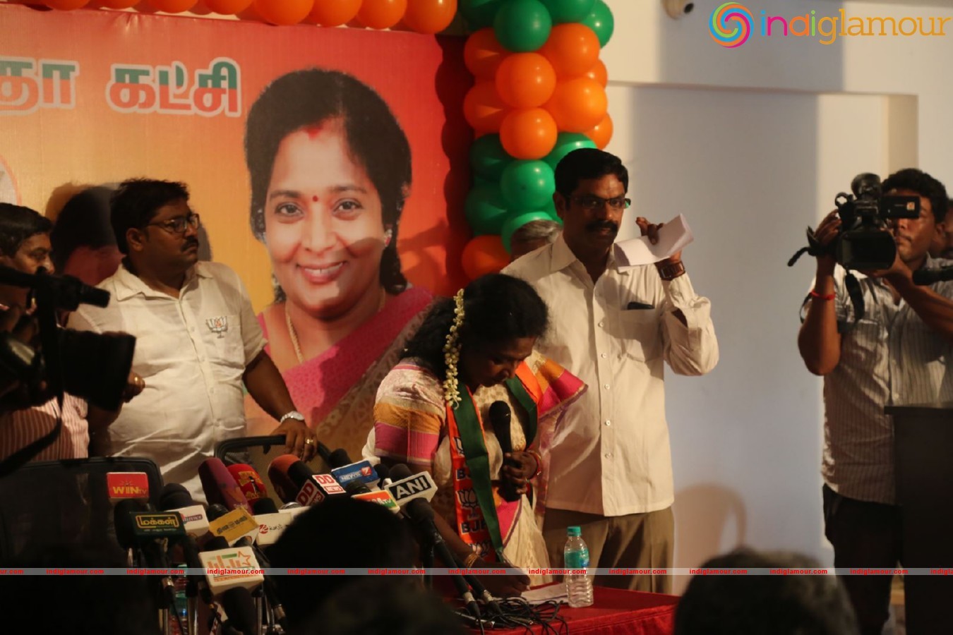 Powerstar Srinivasan campaign for BJP Candidates in Virugambakkam Event hd photo