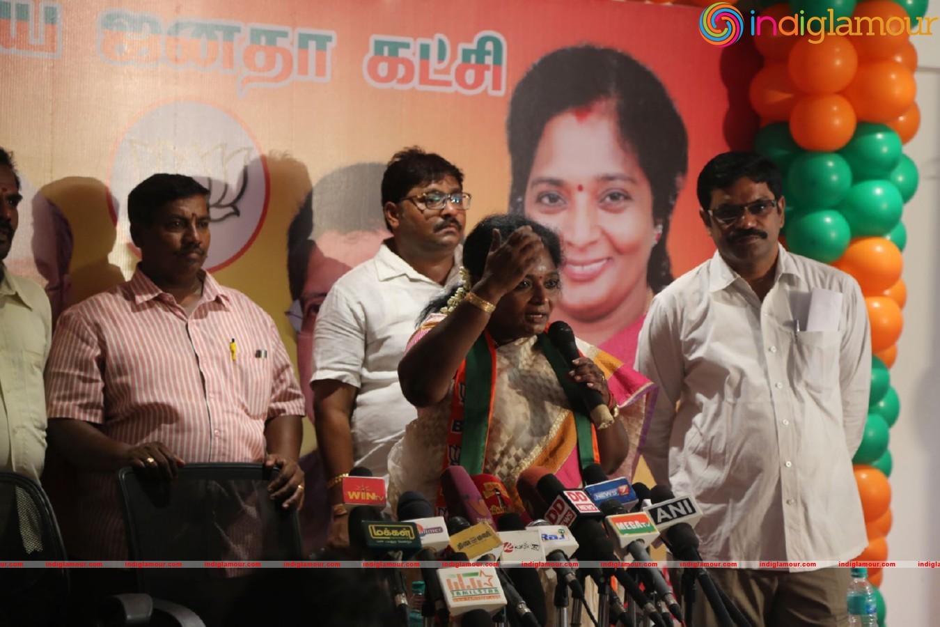 Powerstar Srinivasan campaign for BJP Candidates in Virugambakkam Event hd photo