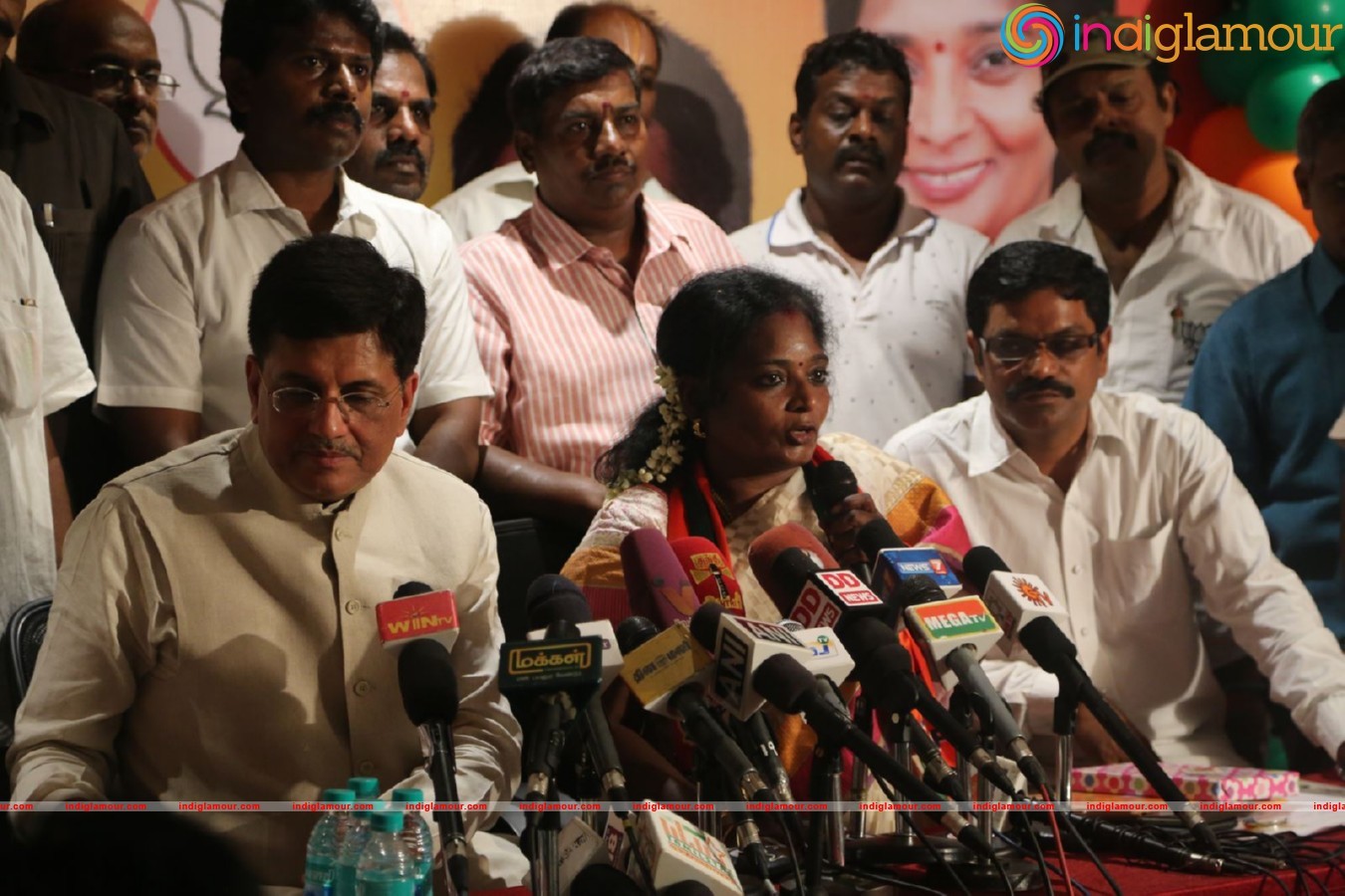 Powerstar Srinivasan campaign for BJP Candidates in Virugambakkam Event hd photo