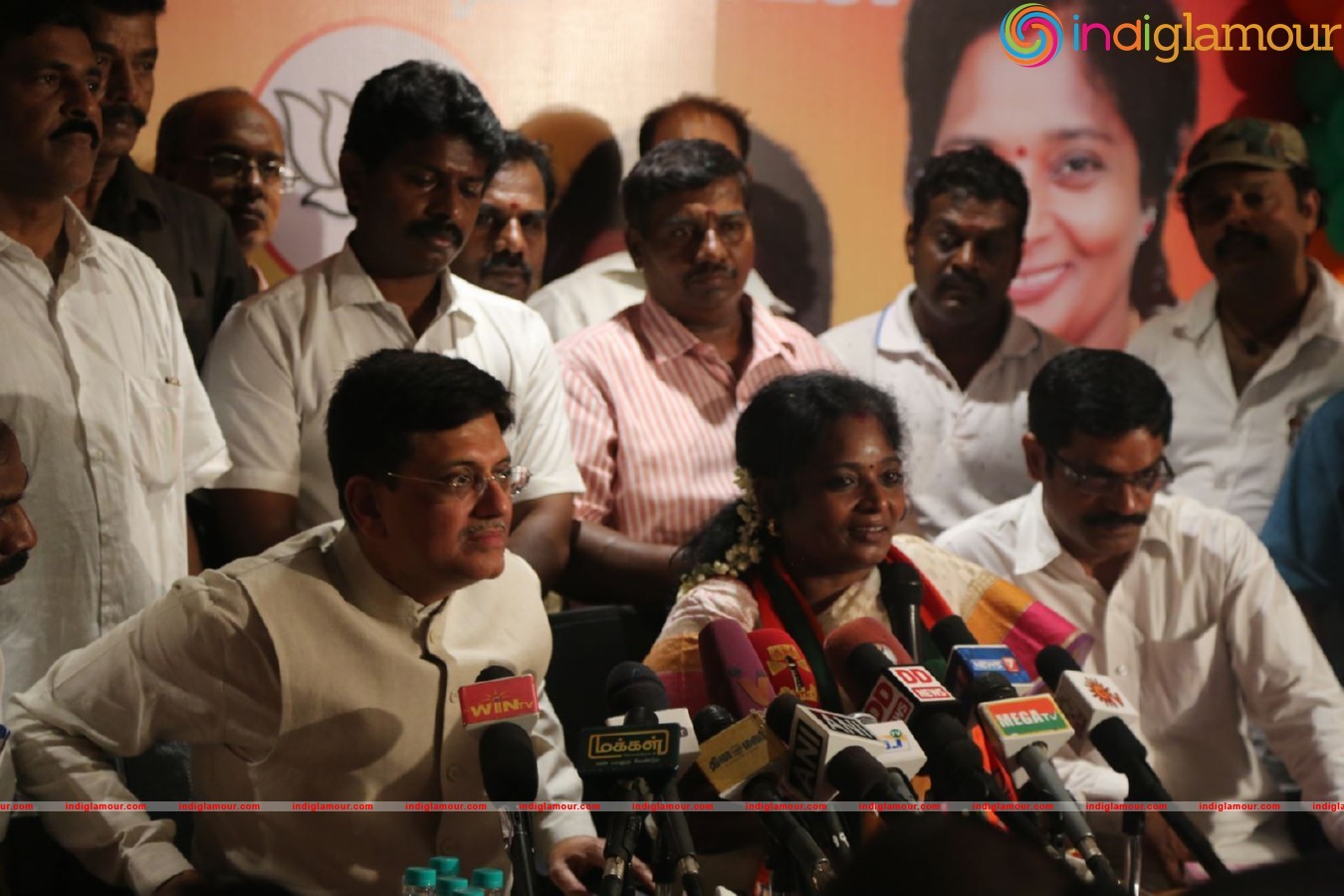 Powerstar Srinivasan campaign for BJP Candidates in Virugambakkam Event hd photo