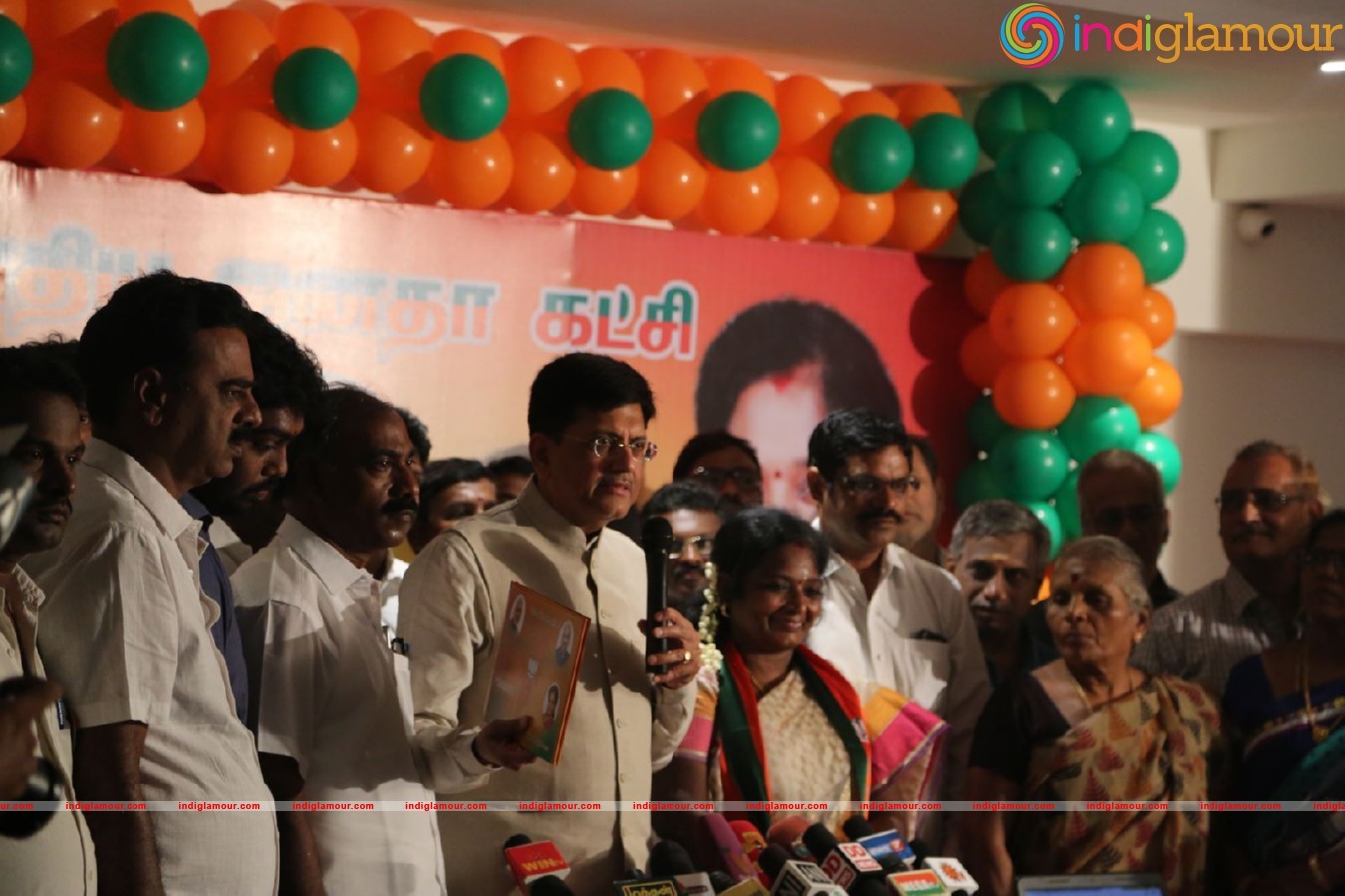 Powerstar Srinivasan campaign for BJP Candidates in Virugambakkam Event hd photo
