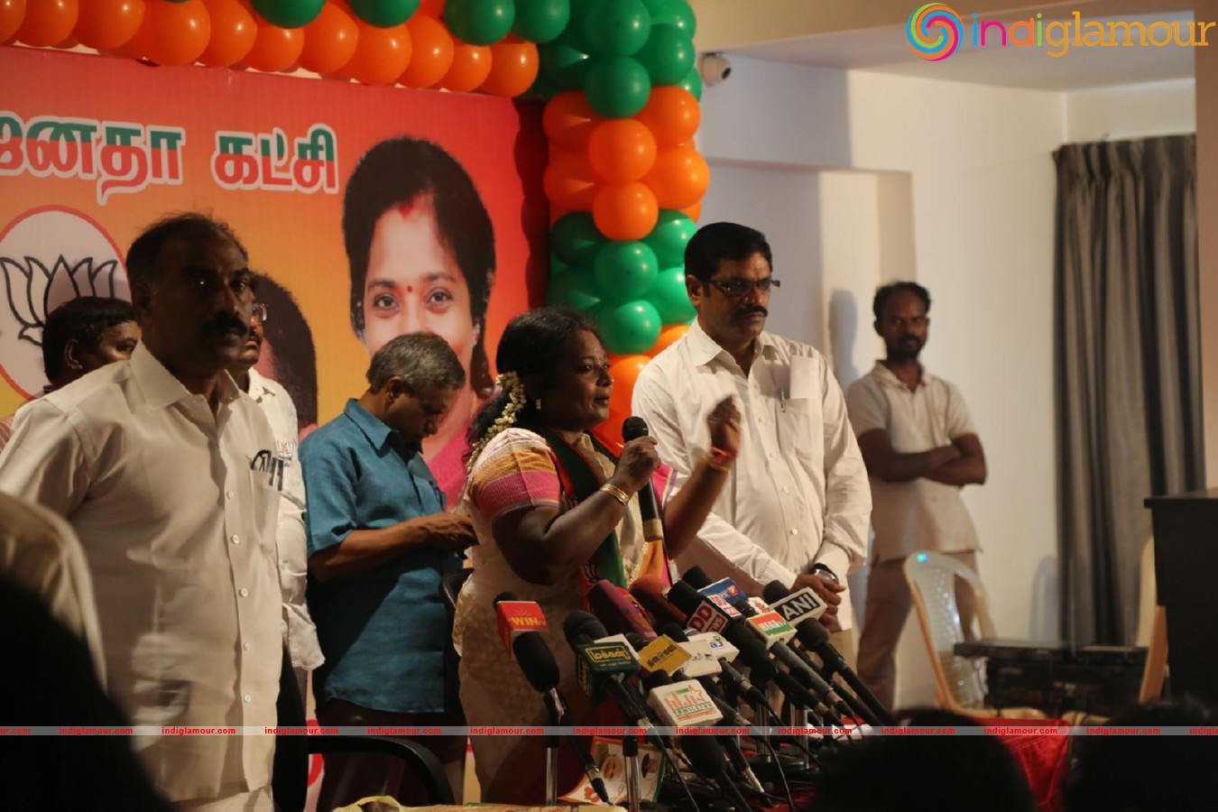 Powerstar Srinivasan campaign for BJP Candidates in Virugambakkam Event hd photo