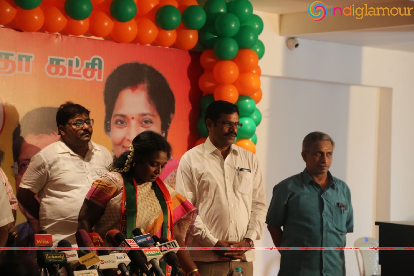 Powerstar Srinivasan campaign for BJP Candidates in Virugambakkam Event hd photo