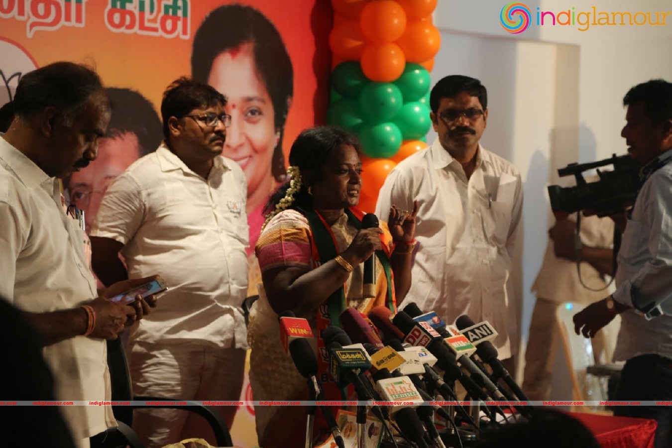 Powerstar Srinivasan campaign for BJP Candidates in Virugambakkam Event hd photo