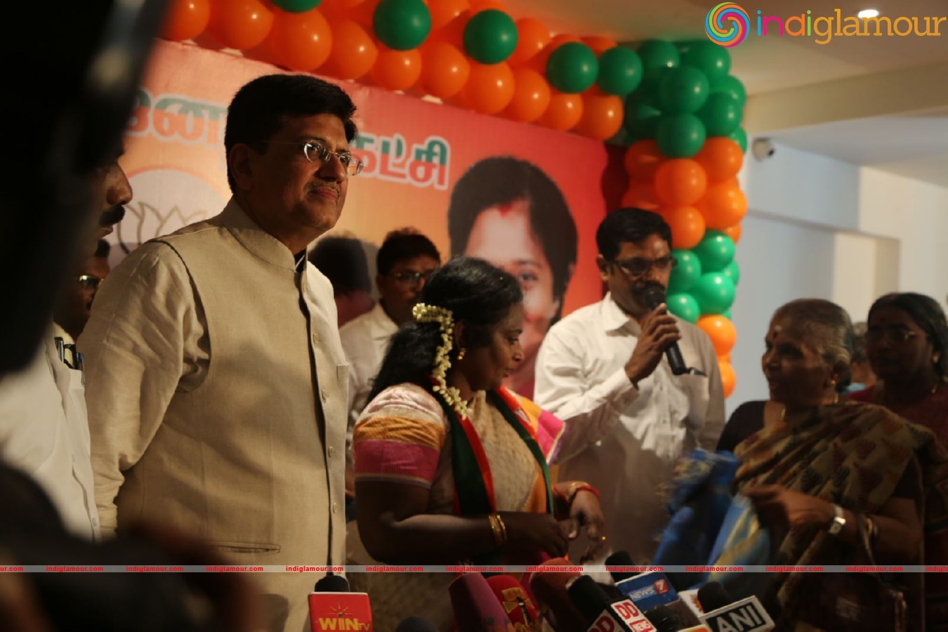 Powerstar Srinivasan campaign for BJP Candidates in Virugambakkam Event hd photo