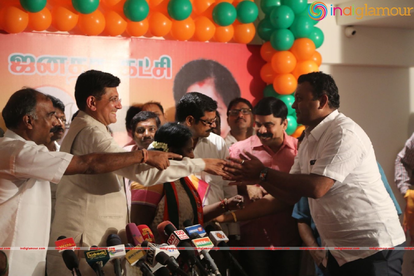 Powerstar Srinivasan campaign for BJP Candidates in Virugambakkam Event hd photo