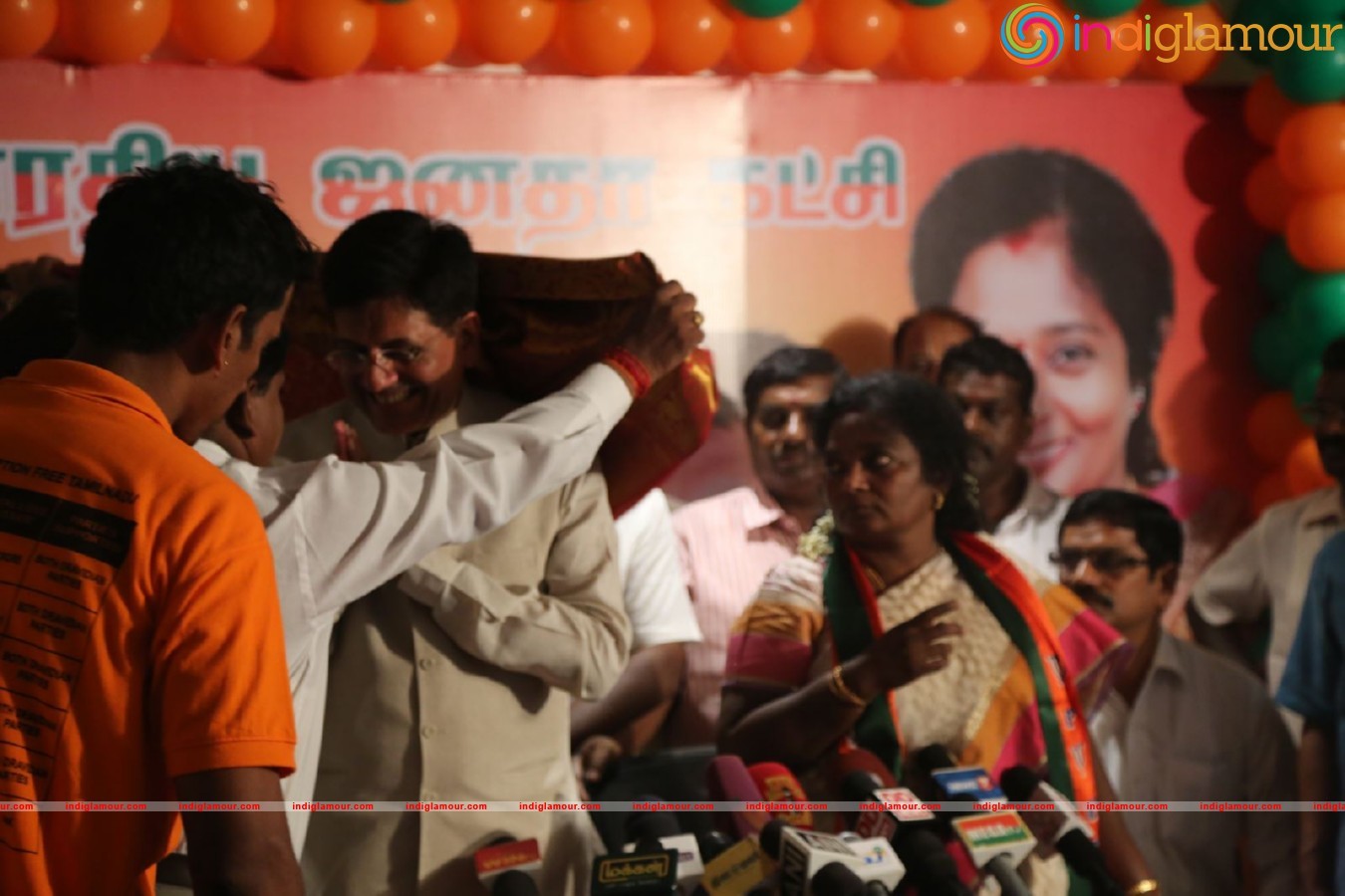 Powerstar Srinivasan campaign for BJP Candidates in Virugambakkam Event hd photo