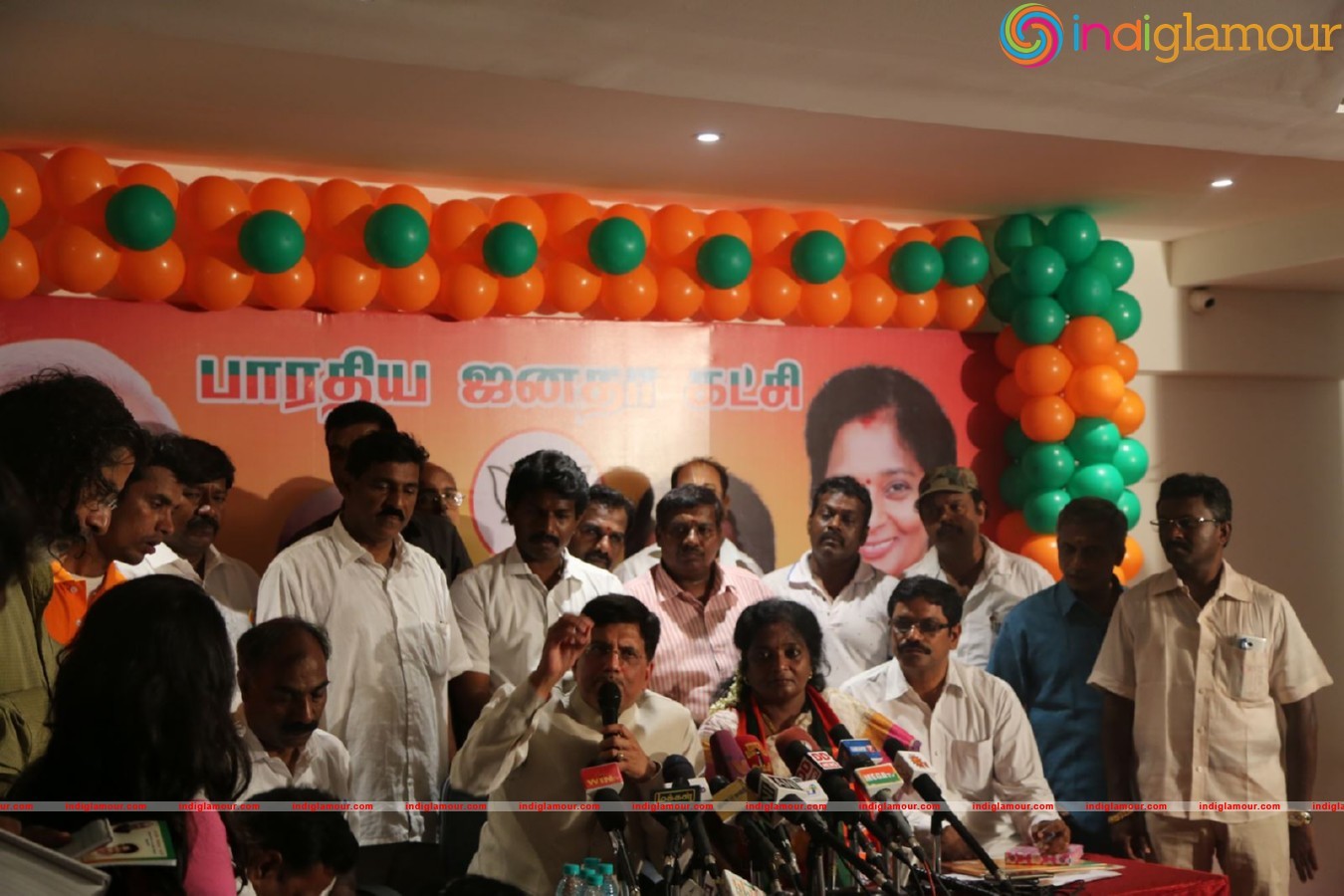 Powerstar Srinivasan campaign for BJP Candidates in Virugambakkam Event hd photo