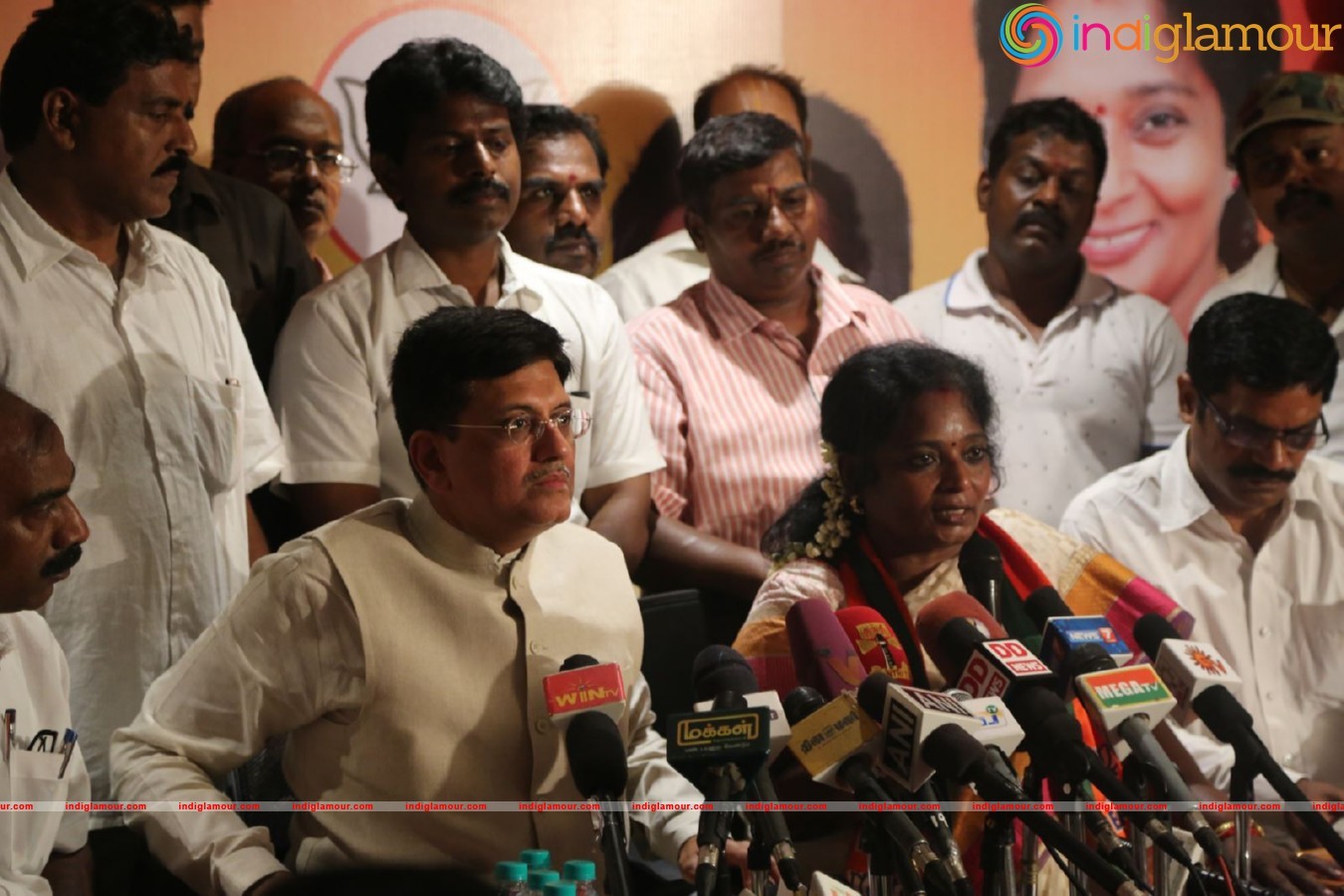 Powerstar Srinivasan campaign for BJP Candidates in Virugambakkam Event hd photo